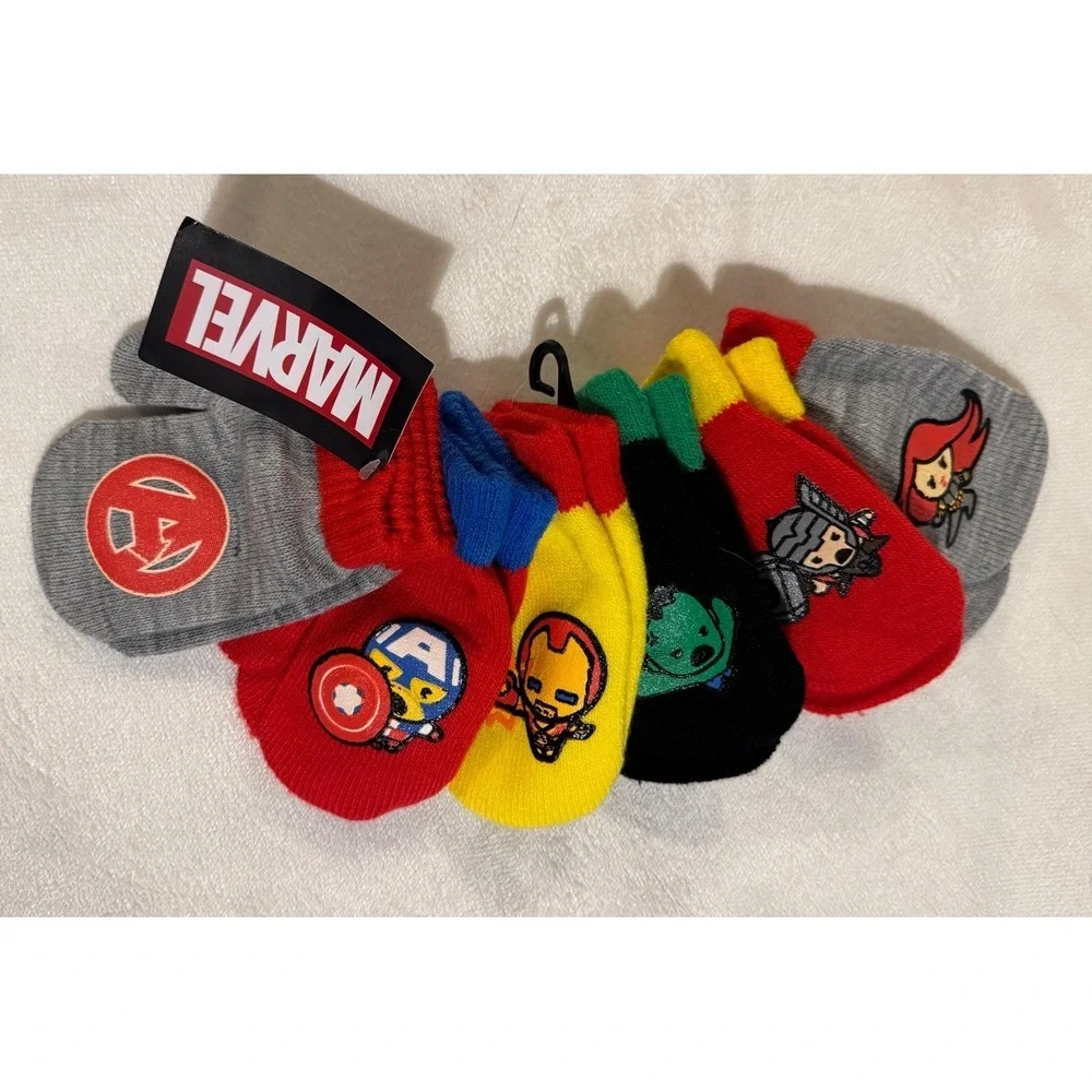 Kids Marvel Avengers Mittens 6 Pair Winter Warm Thor IronMan Hulk OS Toddler